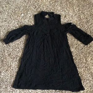 Black Halter Top and Cold Shoulder Dress